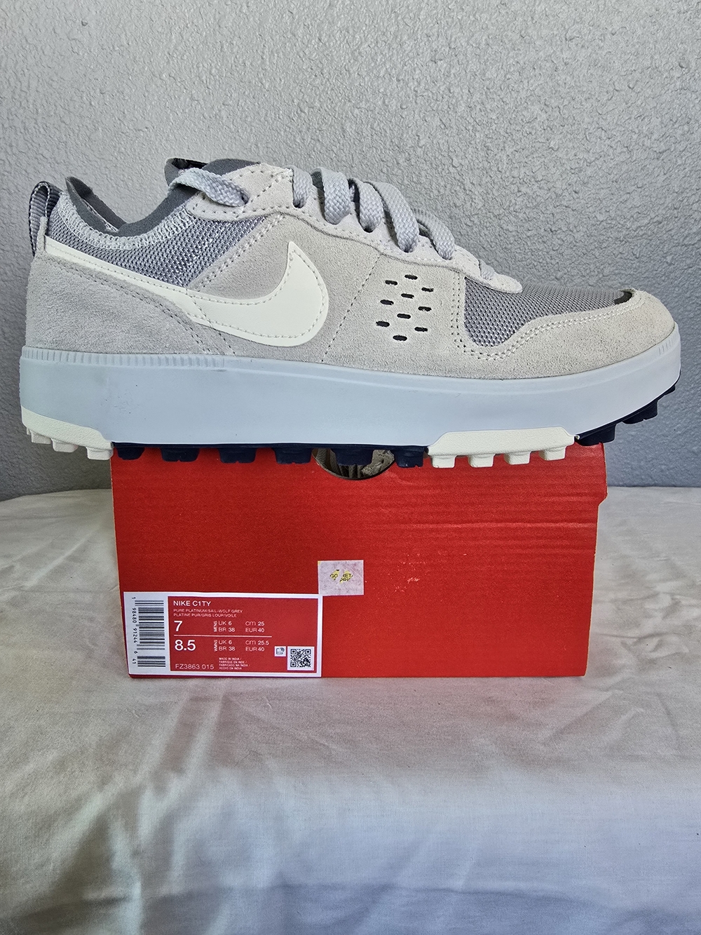 Nike C1ty Light Grey and White Low-Top Sneakers